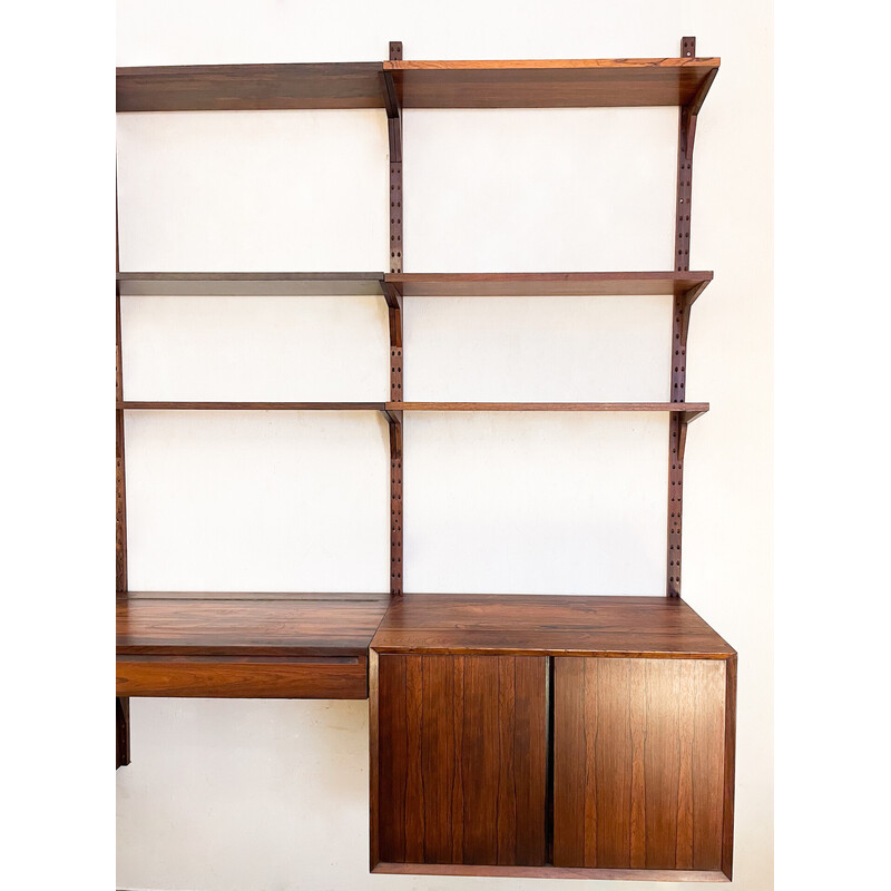 Vintage wooden hanging wall unit by Poul Cadovius, Denmark 1960