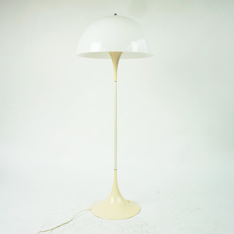 Vintage Panthella floor lamp in white plastic by Verner Panton for Louis Poulsen, Denmark 1971