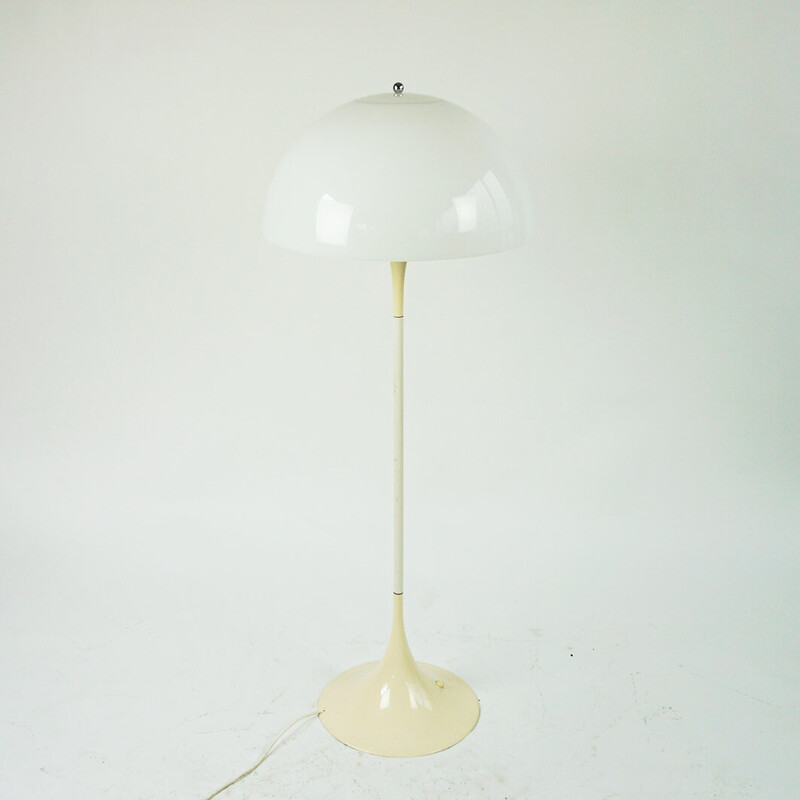 Vintage Panthella floor lamp in white plastic by Verner Panton for Louis Poulsen, Denmark 1971