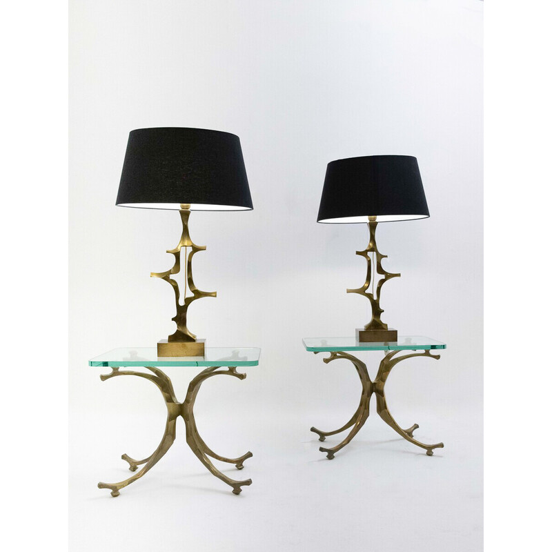 Pair of vintage “Hippocampus” lamps by Willo Daro, 1970