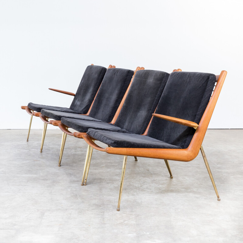 Set of 4 Peter Hvidt and Orla Molgaard 'Boomerang' FD135 chairs - 1960s