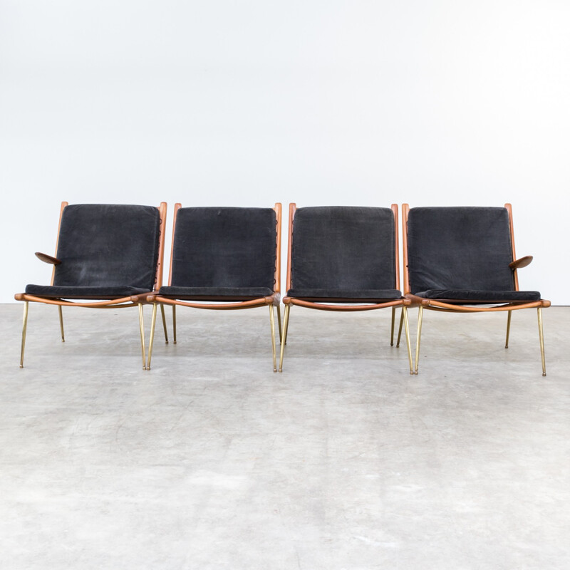 Lot de 4 fauteuils Boomerang FD135 Peter Hvidt et Orla Molgaard - 1960