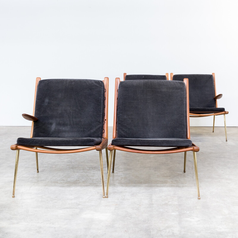 Set of 4 Peter Hvidt and Orla Molgaard 'Boomerang' FD135 chairs - 1960s