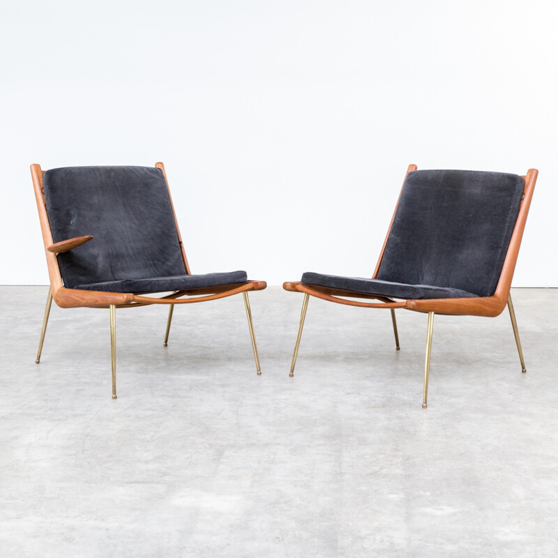 Set of 4 Peter Hvidt and Orla Molgaard 'Boomerang' FD135 chairs - 1960s