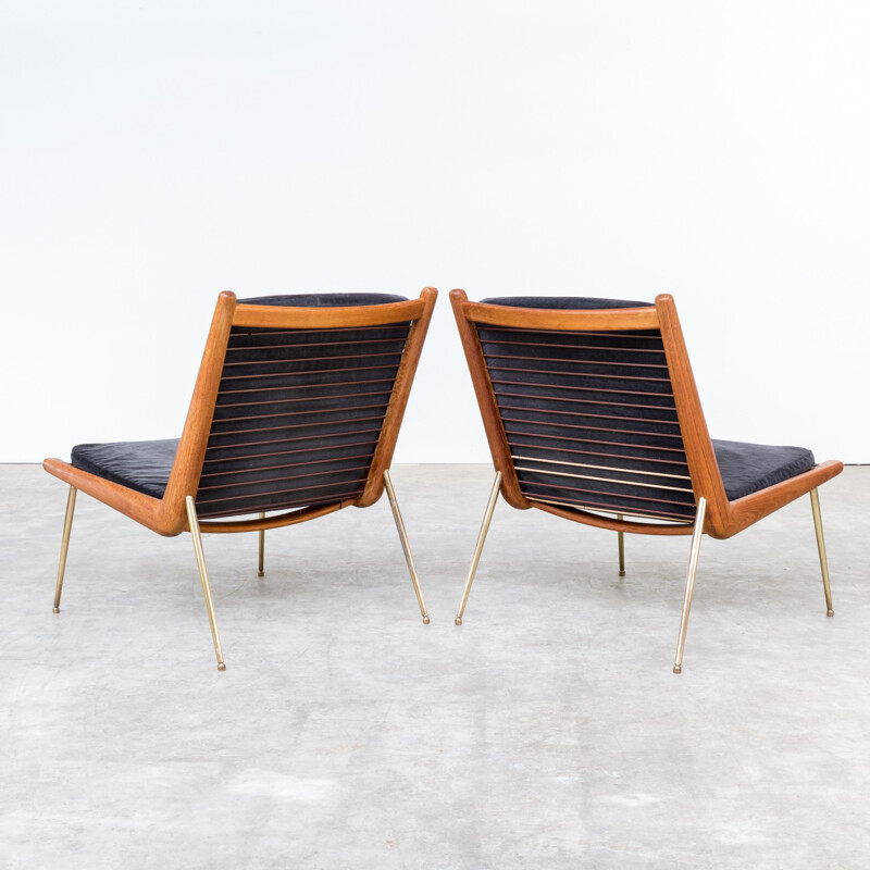 Set of 4 Peter Hvidt and Orla Molgaard 'Boomerang' FD135 chairs - 1960s