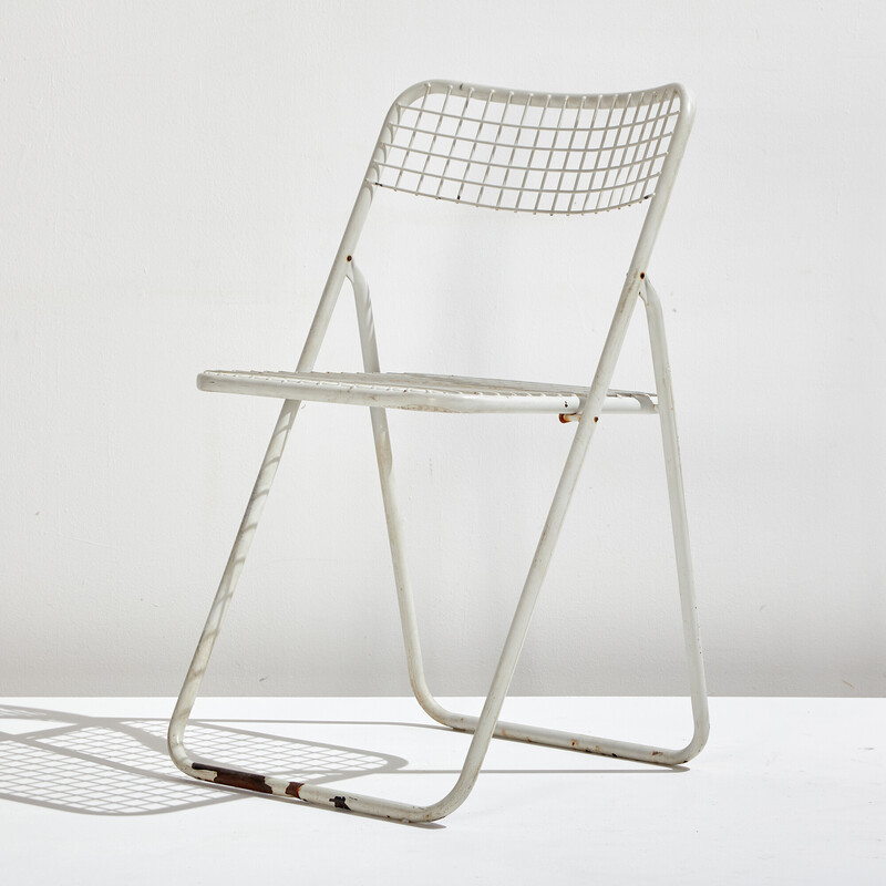Vintage metal "Rappen" folding chairs by Niels Gammelgaard for Ikea, 1970