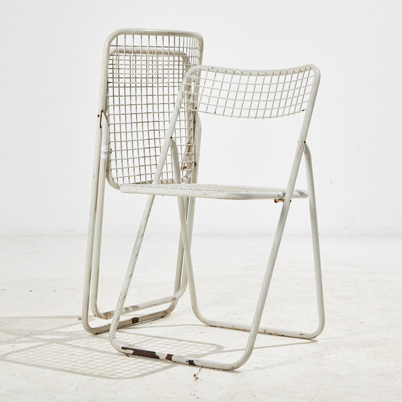 Cadeiras dobráveis "Rappen" em metal vintage de Niels Gammelgaard para a Ikea, 1970