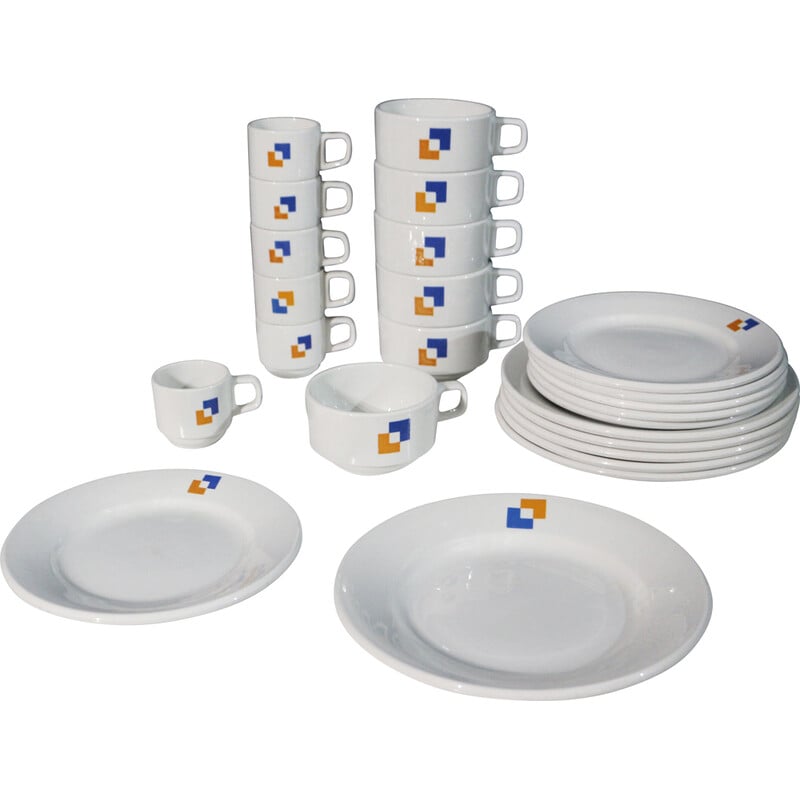 Vintage 24-piece dinnerware set by Georges Candilis, France 1968