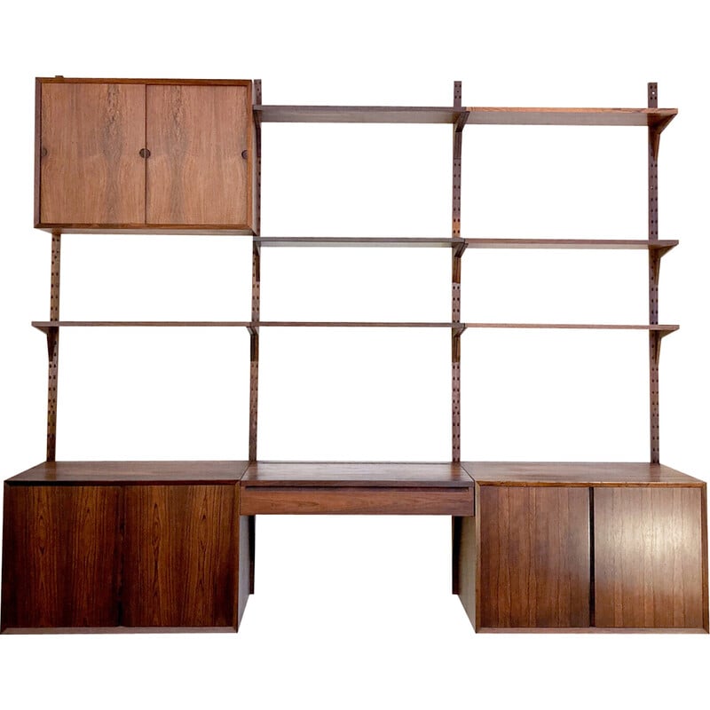 Vintage wooden hanging wall unit by Poul Cadovius, Denmark 1960