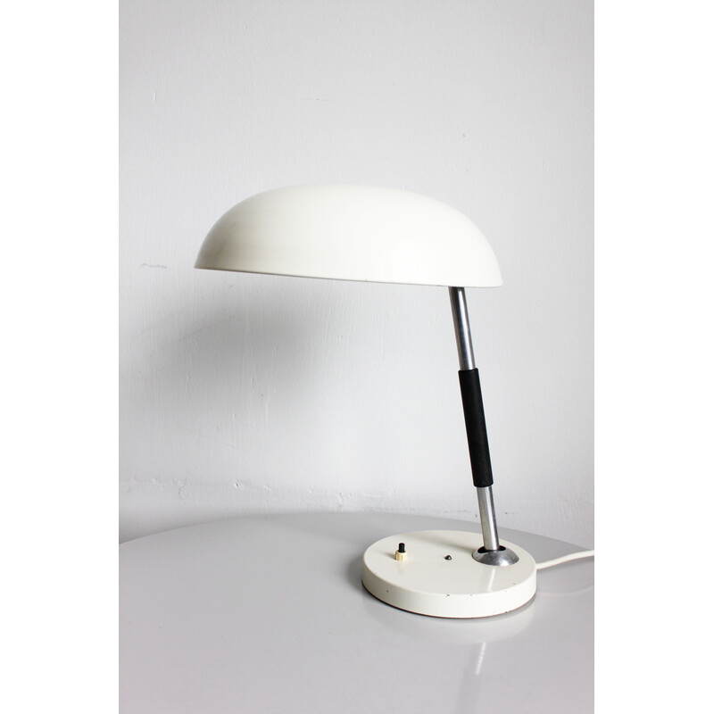 Vintage Bauhaus desk lamp in metal and wood by Karl Trabert for Bünte and Remmler, 1930