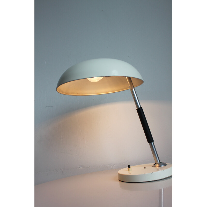 Vintage Bauhaus desk lamp in metal and wood by Karl Trabert for Bünte and Remmler, 1930