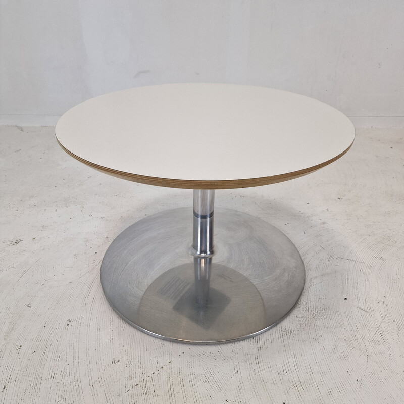 Table basse ronde vintage en bois et aluminium par Geoffrey Harcourt pour Artifort, 1960