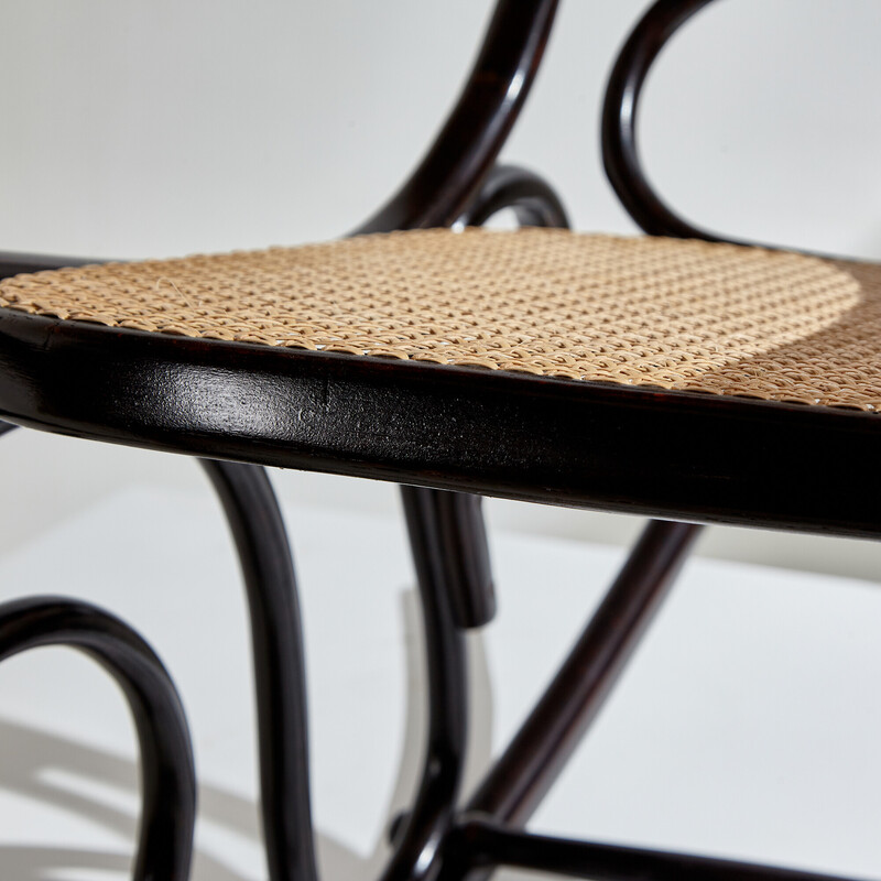 Vintage 'Model 825' rocking chair in wood and wicker by Michael Thonet, 1900