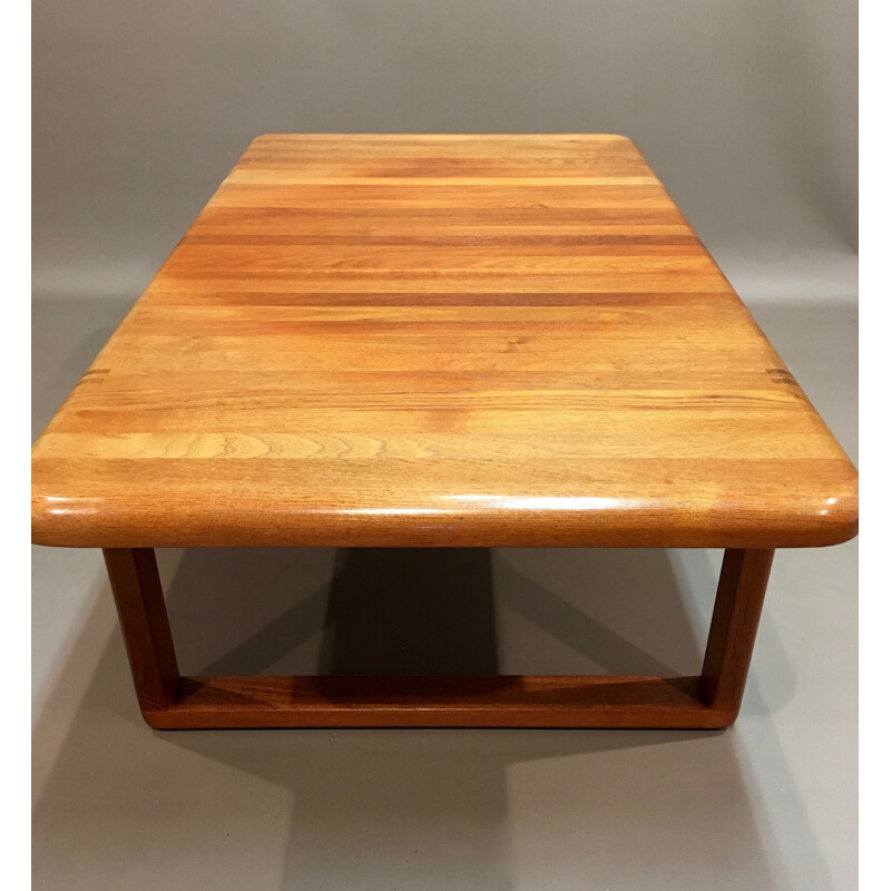 Vintage scandinavian rectangular teak coffee table - 1950s
