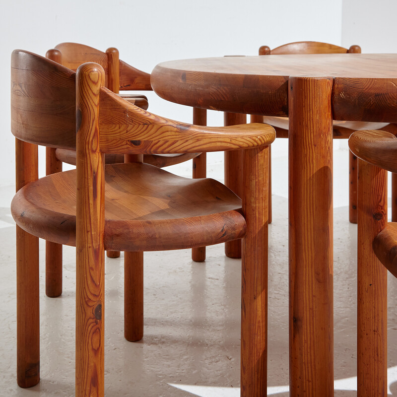 Vintage pine dining set by Rainer Daumiller for Hirtshals Sawmill, 1970