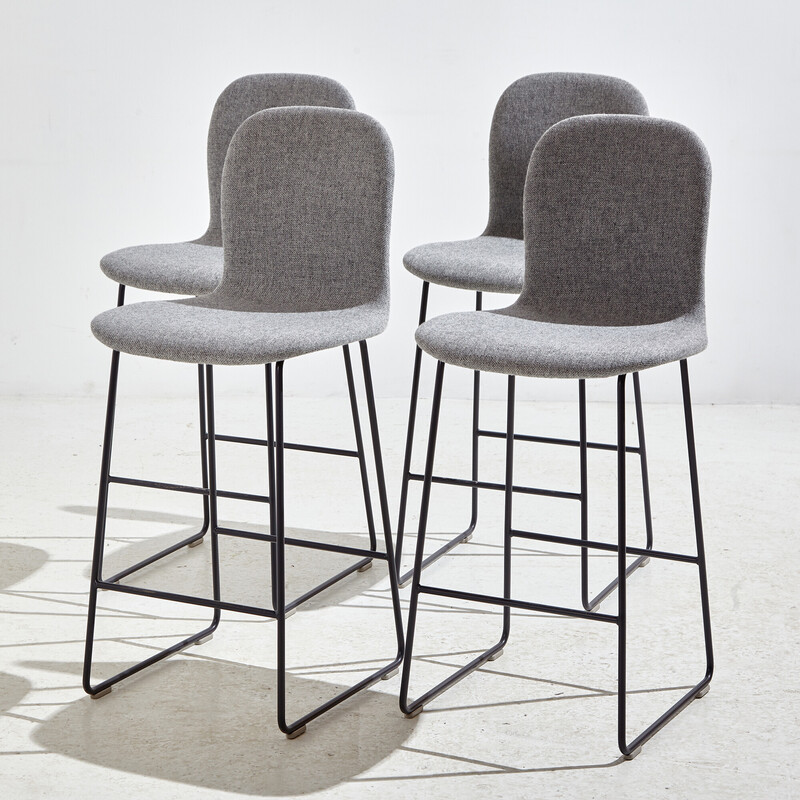 Vintage bar stools in fabric and steel by Jasper Morrison for Cappellini