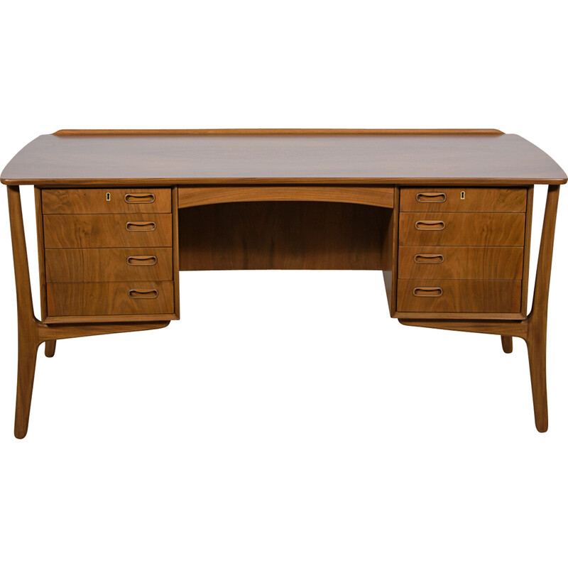 Bureau vintage en noyer par Svend Åge Madsen pour H.p Hansen, Danemark 1960