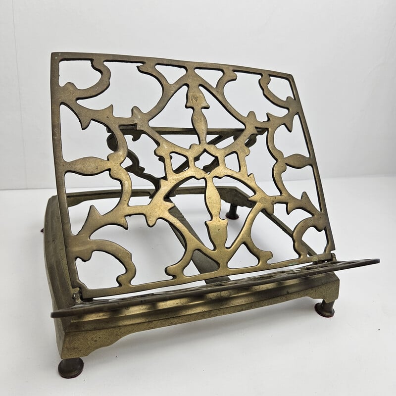 Vintage adjustable brass book holder, France