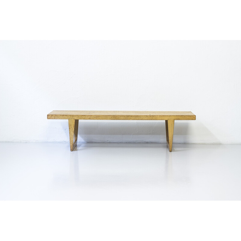 Vintage danish solid oakwood bench - 1960s