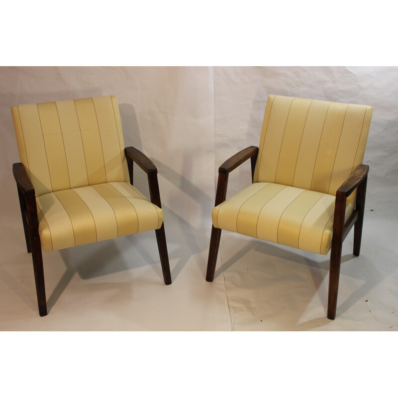 Pair of vintage yellow armchairs - 1960s
