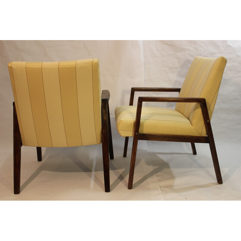 Pair of vintage yellow armchairs - 1960s