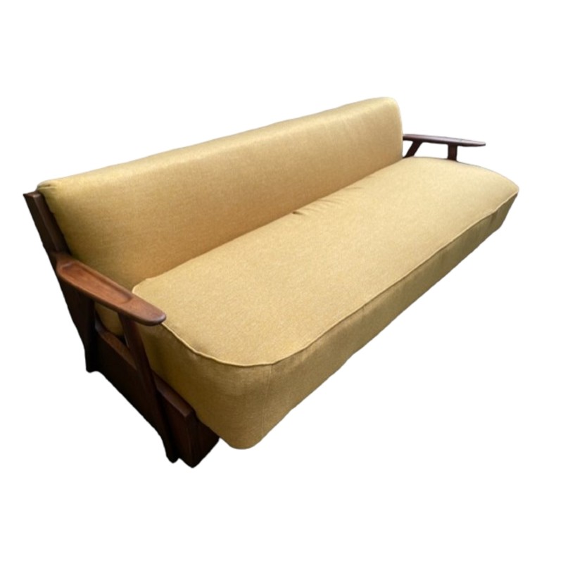 Vintage teak sofa bed, Denmark 1950