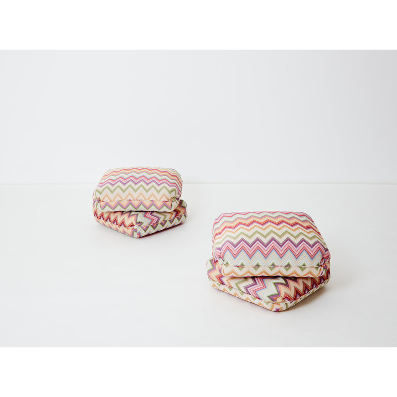 Pair of vintage poufs by Jacques Charpentier for Maison Jansen, 1970