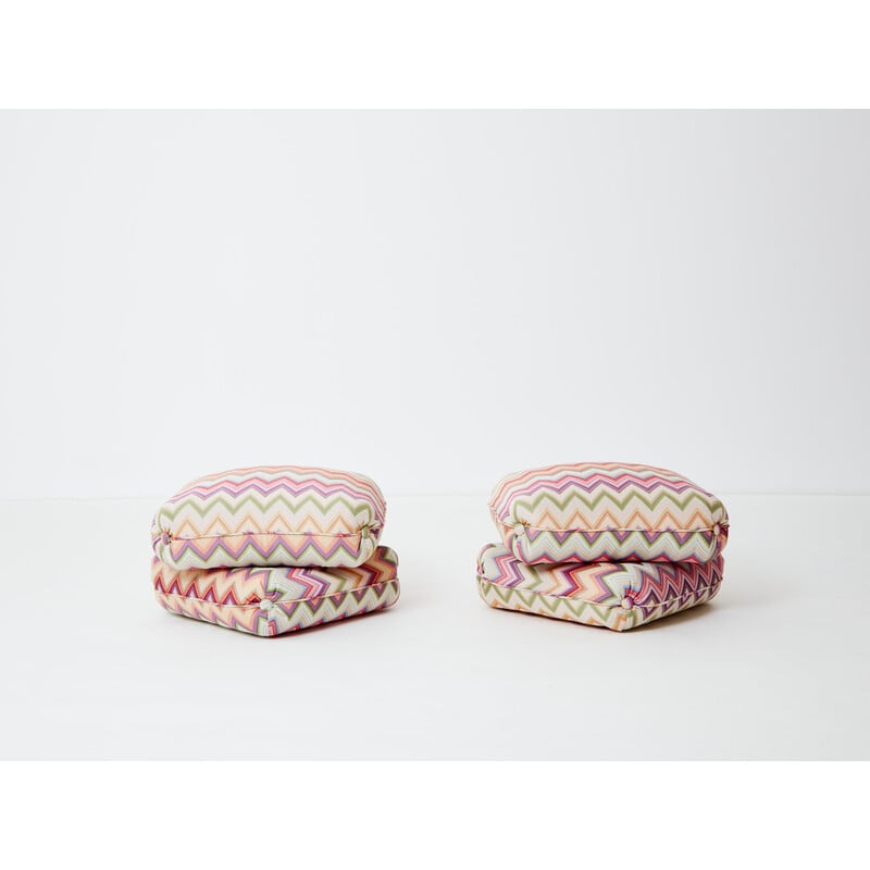 Pair of vintage poufs by Jacques Charpentier for Maison Jansen, 1970