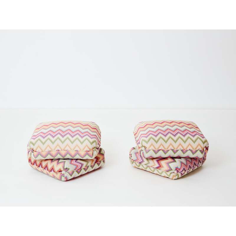 Pair of vintage poufs by Jacques Charpentier for Maison Jansen, 1970