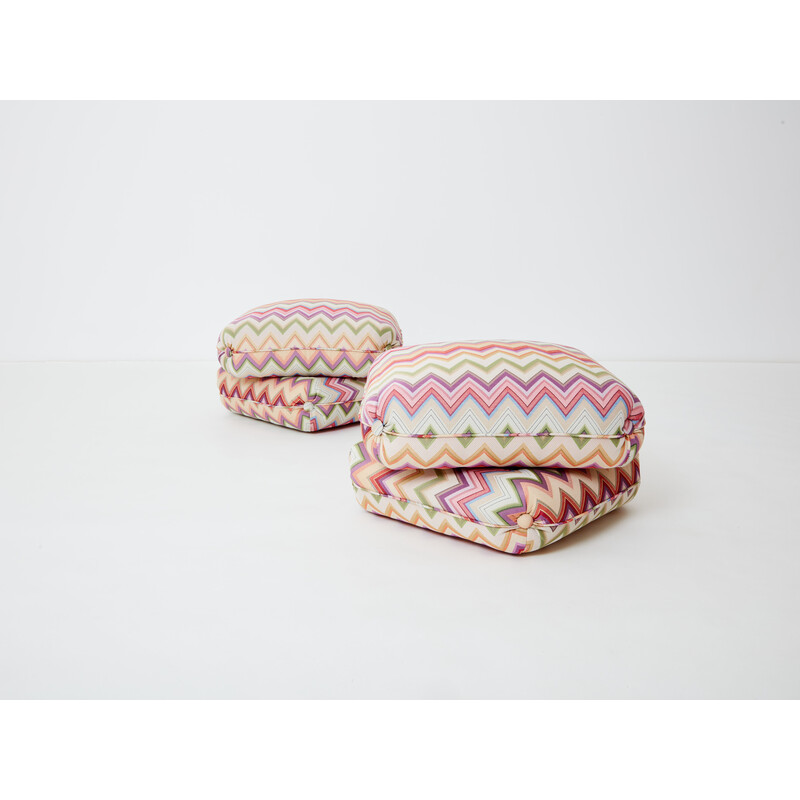 Pair of vintage poufs by Jacques Charpentier for Maison Jansen, 1970