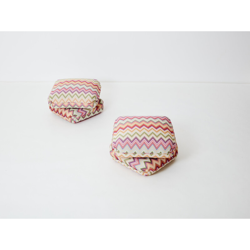 Pair of vintage poufs by Jacques Charpentier for Maison Jansen, 1970