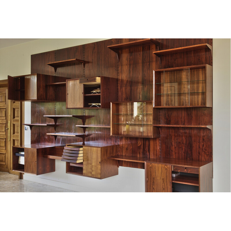 Rio rosewood wall storage system by Poul Cadovius - 1970s