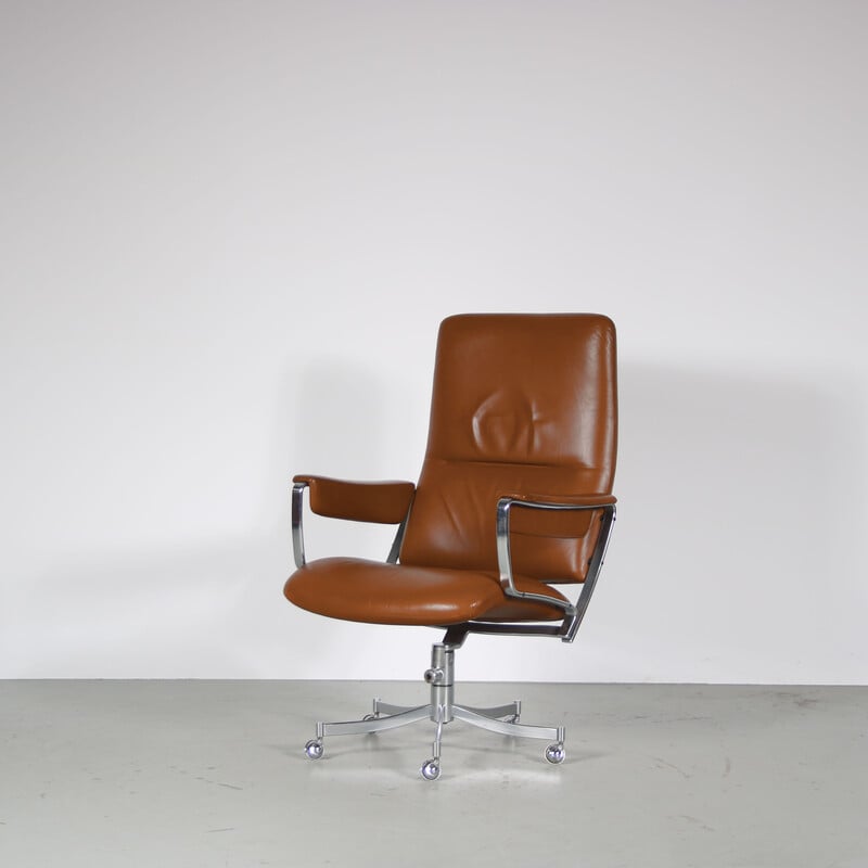 Sedia da ufficio vintage "JK760" in metallo cromato di Jorgen Kastholm per Kill International, Germania 1970