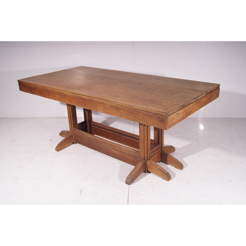 Vintage dining set in solid oak, Netherland