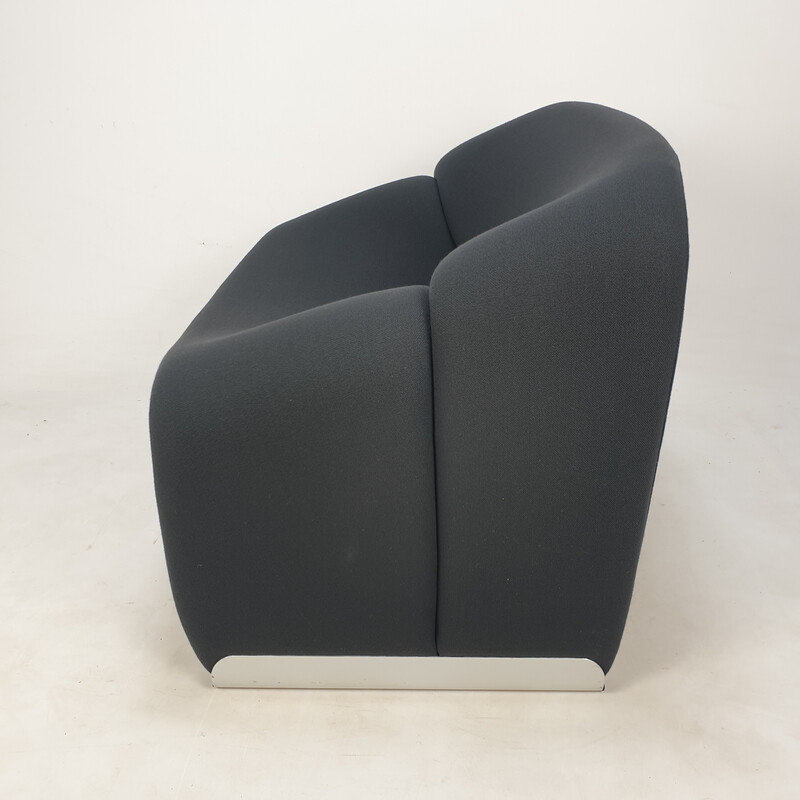 Vintage Groovy F598 armchair in wool fabric by Pierre Paulin for Artifort, 1980