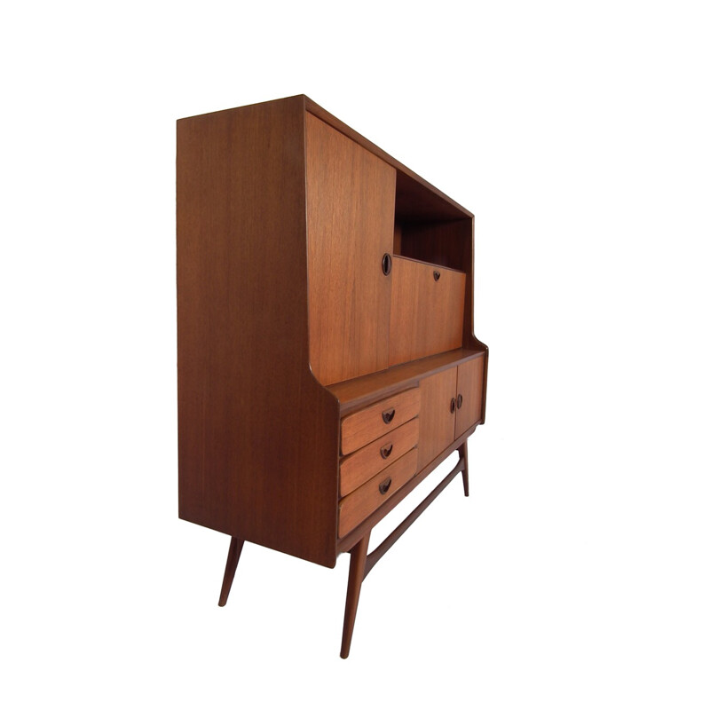 Wébé highboard in teak by Louis van Teeffelen - 1960s