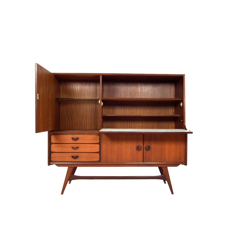 Wébé highboard in teak by Louis van Teeffelen - 1960s