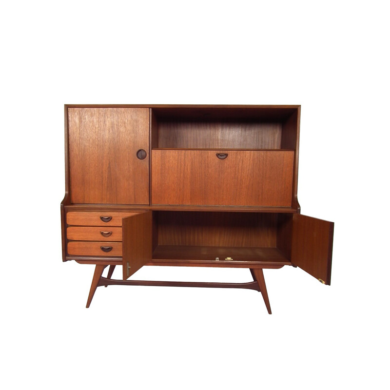 Wébé highboard in teak by Louis van Teeffelen - 1960s