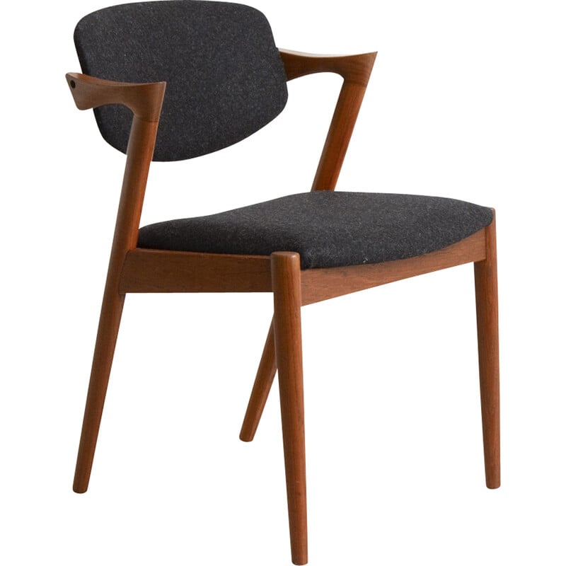 Cadeira Z vintage em tecido cinzento de Kai Kristiansen