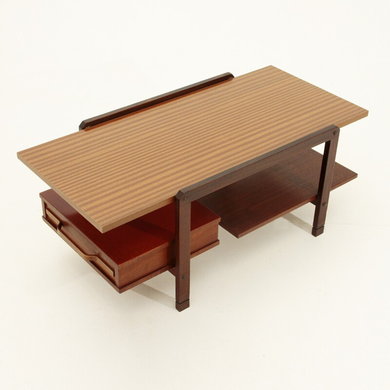 Table basse italienne en bois - 1960