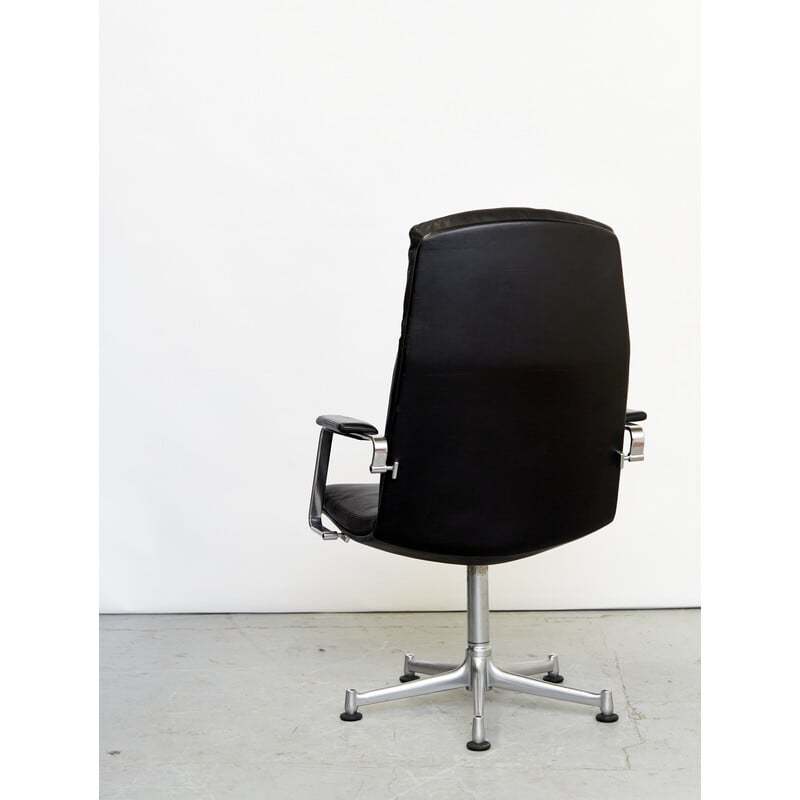 Vintage Fk86 Büro-Sessel aus Stahl und Leder von Jørgen Kastholm und Preben Fabricius für Kill International