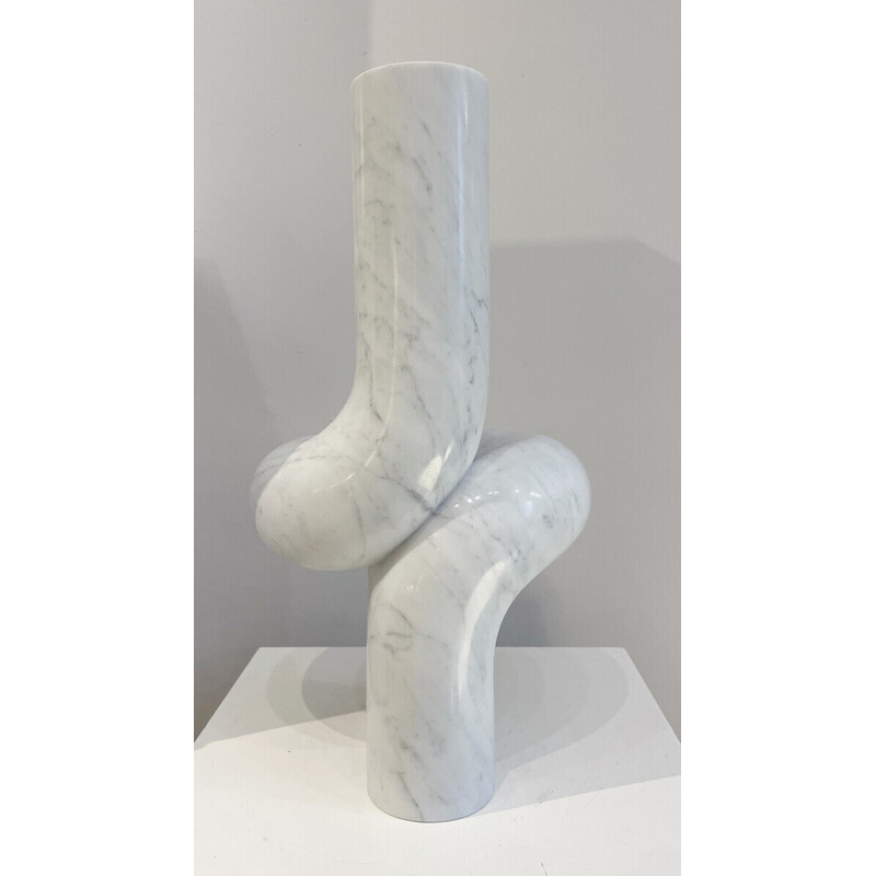 Vintage white marble sculpture by Piet Van Loocke, Belgium