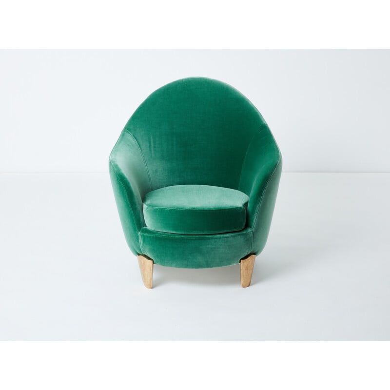 Paire de fauteuils vintage ‘Koala’ en velours vert par Garouste et Bonetti, 1995