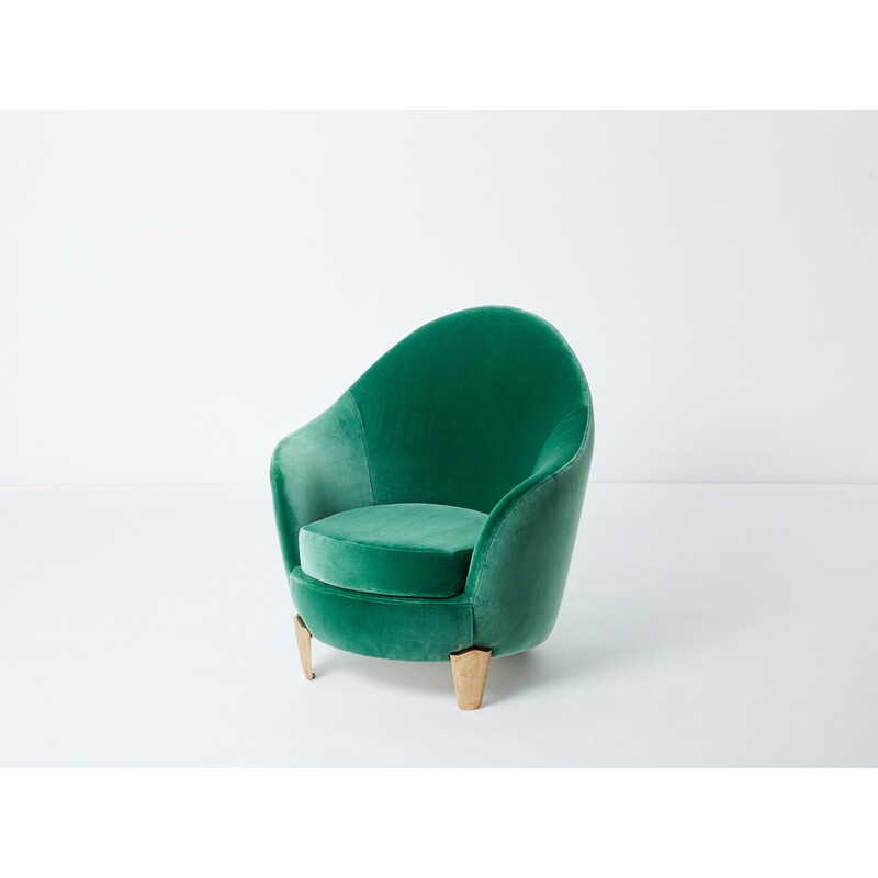 Paire de fauteuils vintage ‘Koala’ en velours vert par Garouste et Bonetti, 1995