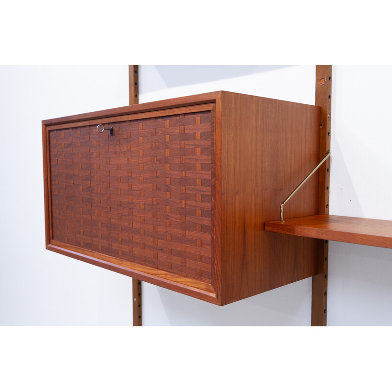 Mueble modular danés vintage de 3 módulos en teca, Poul Cadovius para Cado, años 60
