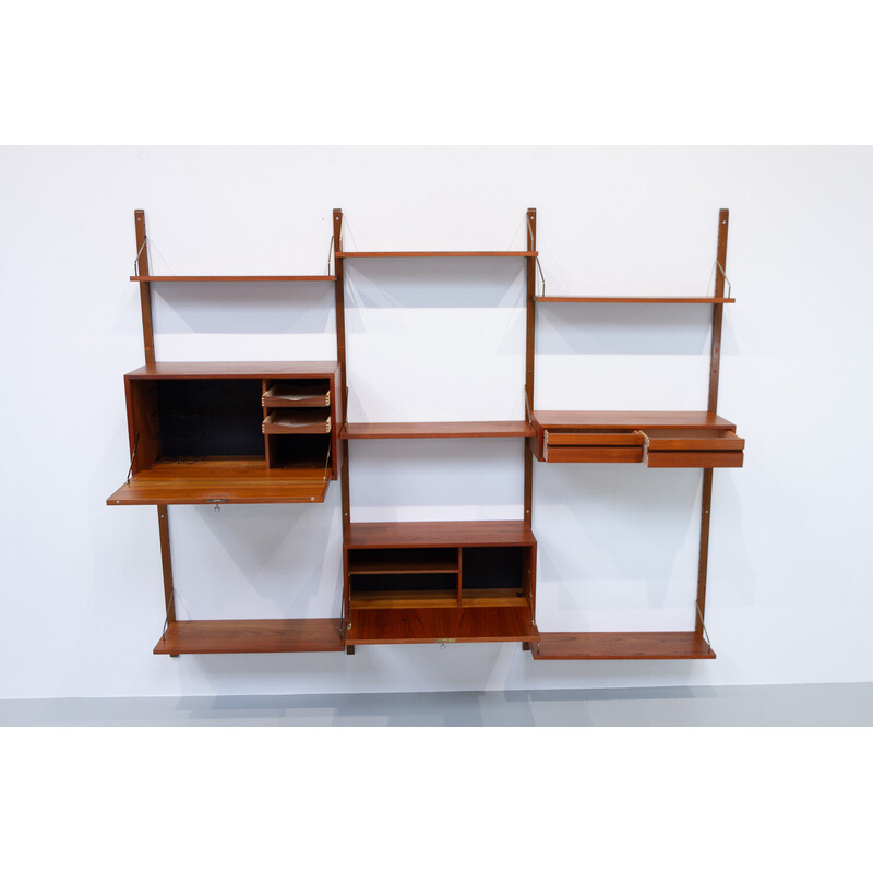 Mueble modular danés vintage de 3 módulos en teca, Poul Cadovius para Cado, años 60