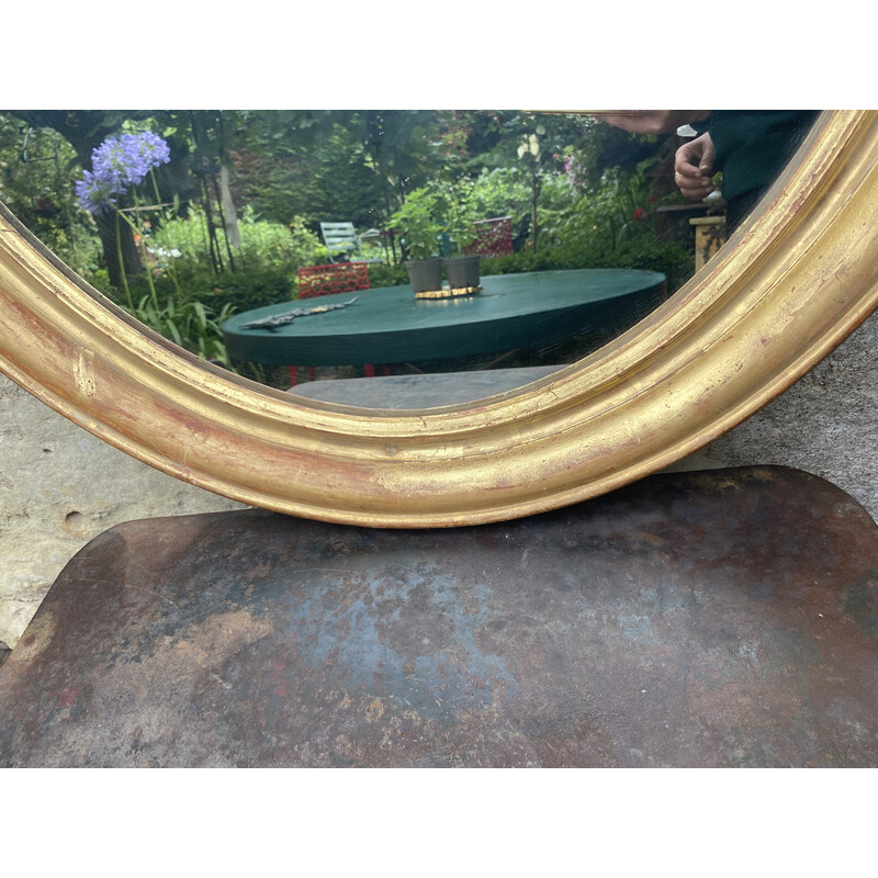 Miroir ovale vintage doré