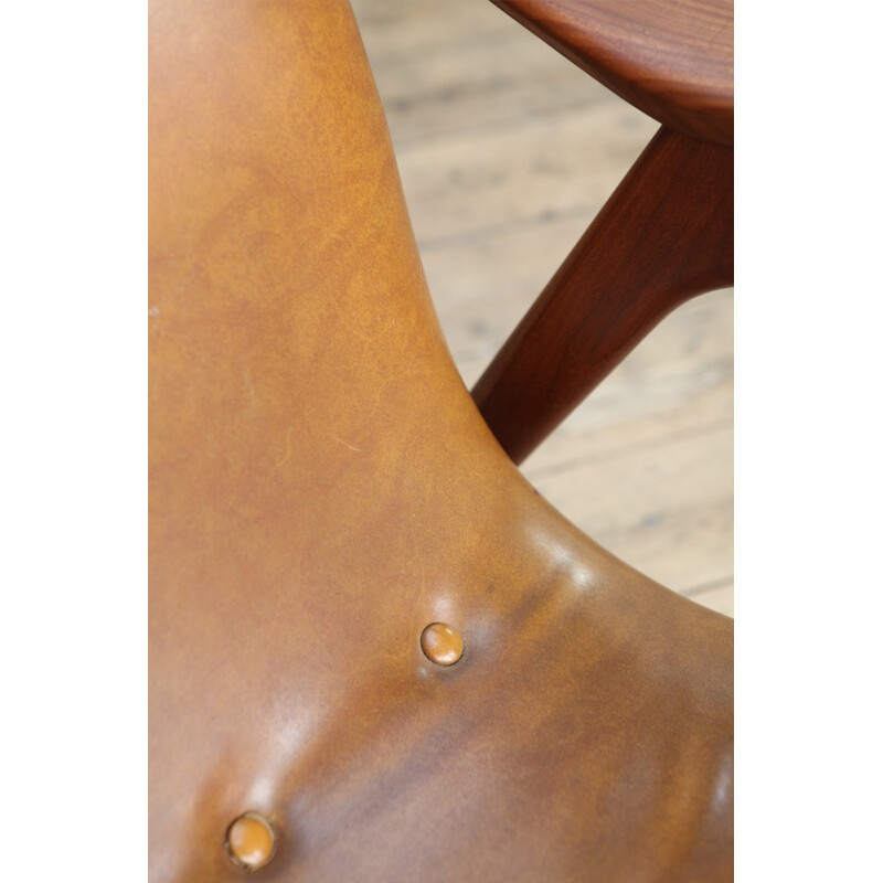 Brown leatherette armchair by Louis van Teeffelen - 1960s