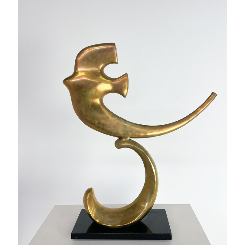 Mid-century brass bird sculpture, 1970s