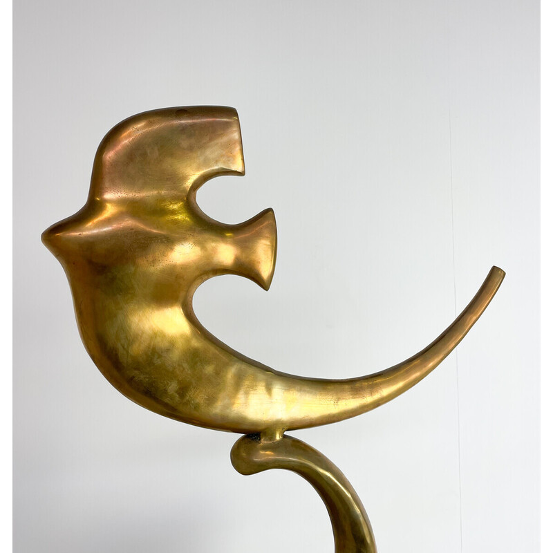 Sculpture d'oiseau vintage en laiton, 1970